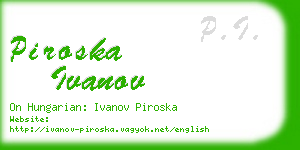 piroska ivanov business card